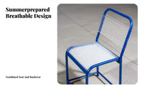 Woven Cord Factory Chair Cool and Breathable Workshop Stool Sturdy Frame