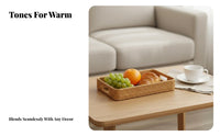 Rectangular Woven Tray with Handles Multi-Purpose for Kitchen, Homeowners, Hosts
