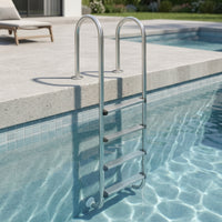 4-Step Pool Ladder Stainless Steel Ladder with Handrails No-Hole Pool Staircase for Families, in-Pool Pools