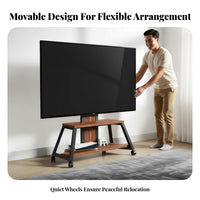 Pyramid TV Stand Silent Full Rotation Casters Mobile TV Stand High Load Capacity Display Equipment for Exhibition, Office, Bedroom
