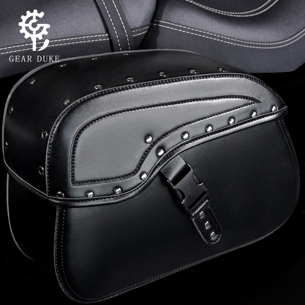 GEARDUKE Motorcycle Saddlebags for Harley, Pair, Black