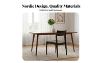 Upholstered Wood Side Chair Nordic design Padded Seat Chair with Curved Backrest Easy Assembly adaptable for Dining Room