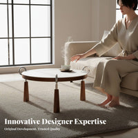 2 Pieces Nesting Circular Tables Minimalist Design Round Nesting Table Set Designer Look Child-Safe Rounded Edges