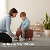 Elephant-Shaped Ottoman creature Design Padded Footrest Non-Slip Feet for Bedroom