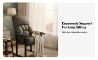 Reclining Lazy Sofa Chair Easy Assembly Upholstered Recliner Chair Adjustable Office Armchair Stain-Resistant Single Person Sofa