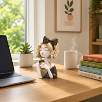 Cartoon Girl Statue Desktop Display Coffee Girl Ornament Cute Design for Office