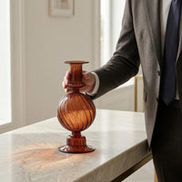 Spherical Glass Candle Holder Translucent Home Decor Elegant