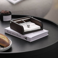 Wooden Napkin Holder Open Top Walnut Tissue Box Holder Dark Brown Wooden Napkin Dispenser