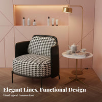 Houndstooth Armchair architectural design Upholstered Accent Chair Stylish Design Wide Seat for Business Owners, Adults, spa