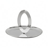Fruit Tray with Handle Reflective Metal Fruit Dish Round for Tabletop