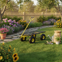 Foldable Garden Hauler Padded Grip Outdoor Hauler Black and Yellow