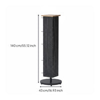 Pegboard Floor Display Wood Top Rotating Display Rack Light Neutral Finish