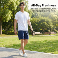 Cooling T-Shirt for, Crew Neck Tee Regular Fit, Breathable Moisture Wicking Base Layer Casual Wear Solid Color