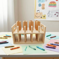 Rhythm Percussion Instrument Exploratory Wooden Percussion Set with Rack Complete for Teachers, Music Room