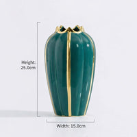 Large Ceramic Pumpkin Vase - European Style Handmade Decor