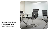Cantilever Mesh Chair Sled Base Conference Seating Ergonomic Design Support for Students