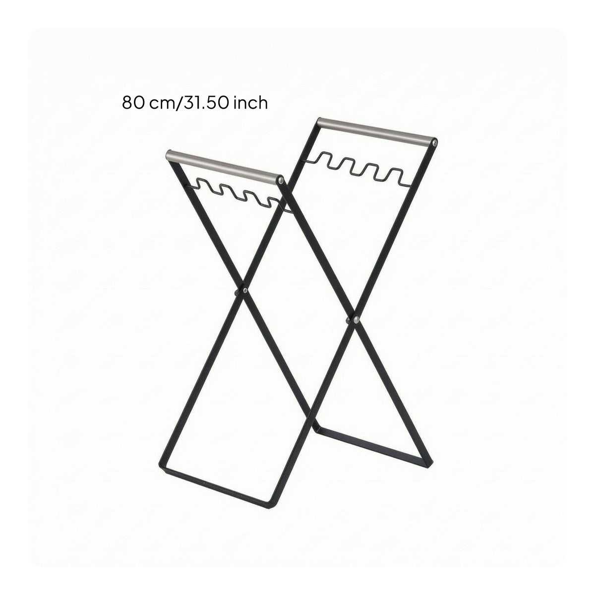 Stainless Steel Collapsible Trash Bag Holder Rack Iron Foldable Trash Bag Holder X-Shaped Frame Waste Container Wood Handle