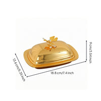 Metal Butter Dish Butterfly Handle Tableware Rounded Corners