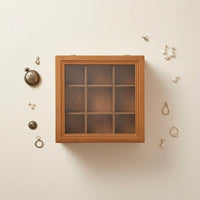 9-Compartment Box Compartmented Tray Wooden Compartment Box Wood Finish for Desk