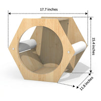 Space Capsule Cat Perch and Solid Wood Shelf, Wall-Mounted Shelves for Large Adult Cats, Space Saving Indoor Furniture with 20kg Maximum Load