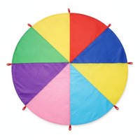 Lightweight Rainbow Parachute Play Mat Textile Loop Handle Parachute Mat for Children, Outdoor, Early Education Games