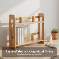 Desktop Shelf with Pegboard 2-Tier Shelves Office Furniture Sturdy Construction