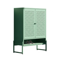 Steel Footwear Storage Unit Multi-layer Shoe Rack with Doors Large Capacity Entryway Furniture Dust-resistant Adjustable Shelves Suitable for Homeowners Adults Hallway Bedroom