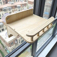 5-Tier Hanging Cat Shelf with Hammock, Sisal Rope Climbing Perch for Glass Mounting, Strong Suction Cup Window Seat for Smooth Wall and Tile