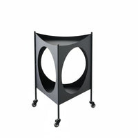 Rolling Corner Table with Cutouts Small Footprint Household Furniture for Adults