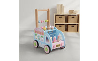 Wooden Ice Cream Pusher Multifunctional Activity Central Ice Cream Pusher Balance Coordination Training Learning Walking Toy for Young Children
