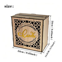 Wooden Wedding Card Box Large Capacity Celebration Decor Easy to Assemble