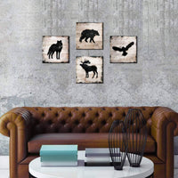 4 Pieces Wooden Creature Outline Plaques Nature Inspired for Bedroom