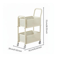 2 Tier Rolling Trolley Multi Use 2 Tier Storage Trolley Space Saving for Bedroom
