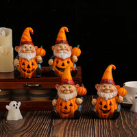 Halloween Pumpkin Gnome Light-Up Resin Ornament
