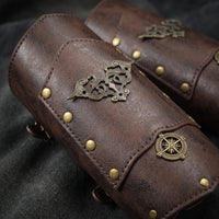 Leather Bracers Steampunk Forearm Guards Vintage Arm Guards with Gears for Cosplayers, Cosplay, Halloween, Themed Parties