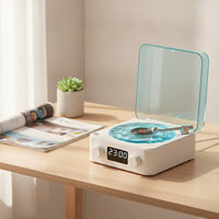 Retro Turntable Style Speaker Vintage Phonograph Player Style Speaker Tabletop Multifunctional for Dorm Room