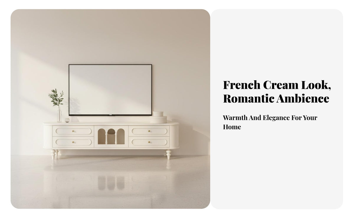 2 Pieces Fluted TV Stand and Oval Coffee Table Baked Paint Finish Living Room Set Modern Minimalist aesthetic Home Furnishing for Homeowners, Bedroom