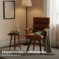 Upholstered Retro Task Chair Padded Backrest Household Furniture for Study Room