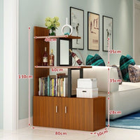Standing Room Divider Multifunctional Partition Cabinet Privacy Screen Storage Unit Modern Stepped Design Suitable for Homeowners Students Bedroom