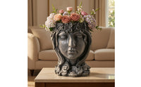 Sculptural Face Planter Tabletop Head Planter Unique Face Flower Pot Cute for Desk, Shelf, Entry Table