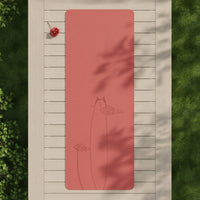 Non-Slip Fitness Mat with Cat Print Cushioned Rubber Fitness Mat Long-Lasting Shock-Absorbing for Home Gym