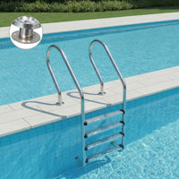 5-Step Pool Ladder Rust Resistant Stainless Steel Pool Ladder Stable for Hotel Managers, Swimming Pools