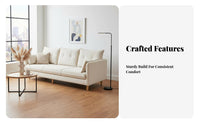 Cream look Upholstered 2-Seater Sofa Minimalist Design Dumpling Sofa Removable and cleansable Cover Small Couch Comfortable for Apartment Dwellers, residents, Young Adults, Bedroom, Studio, Lounge Area, awayice