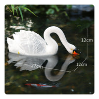 2 Pieces Floating Swan Statue Realistic Water Feature Decor Outdoor Safe