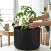 Plant Grow Bags, 30cm Black Non-Woven Breathable Grow Bags with Handles, Degradable Grow Bags for Vegetables, Trees & Shrubs