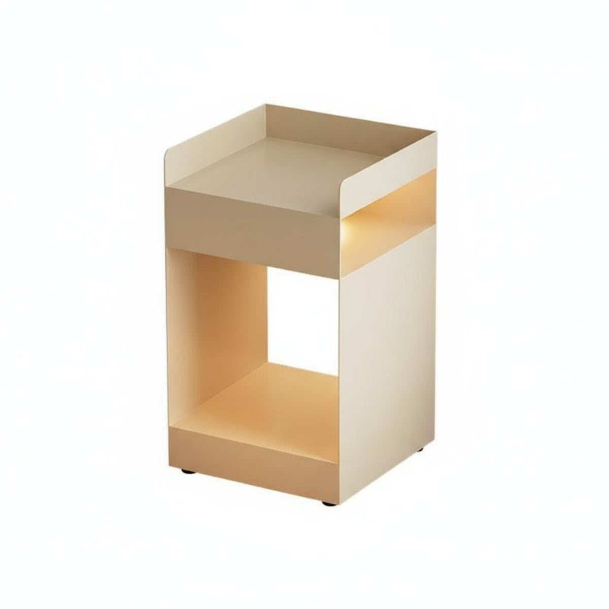 2-Tier C-Shaped End Table Movable eveningstand Rolling casters for Bedroom, Adults