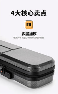 Jiangshan Pool Cue Case 1/2 Split 4-Slot Hard Shell with Aluminum Frame and Combination Lock