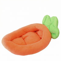 Carrot-Shaped Pet Bed Washable Cat Bed with Cooling Mat Soft Animal Lounger for Young Dogs, Kittens, Indoor, Living Room