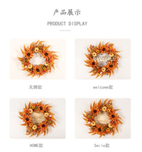 亚马逊感恩节花环农舍家居向日葵装饰花圈 秋天南瓜丰收节日壁挂