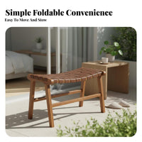 Foldable Woven woven seat Chair Wabi-Sabi Aesthetic Outdoor Furniture Portable